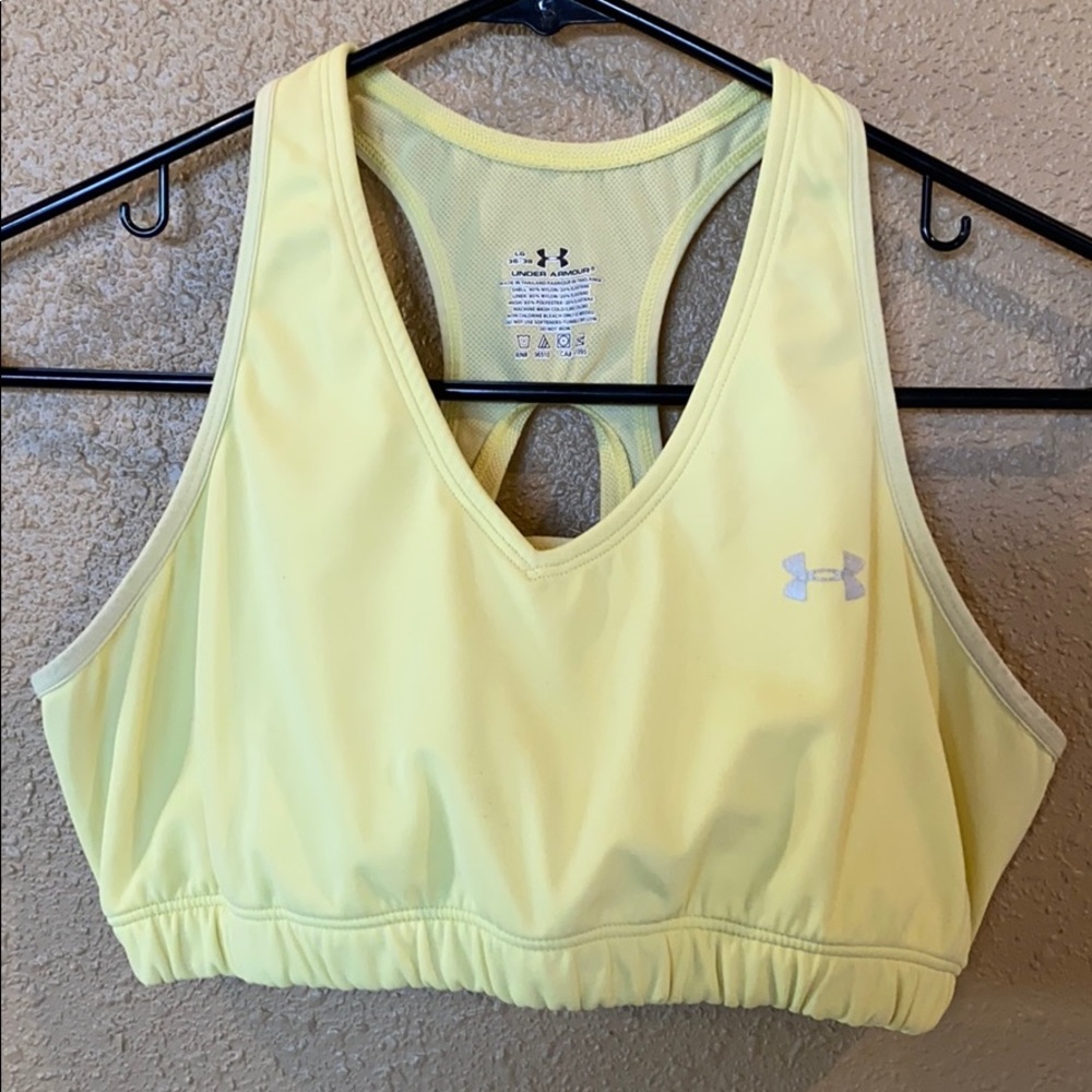 Under Armour yellow sports bra